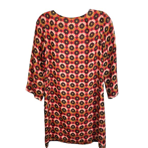 Fossil Silk Print Dress Long Sleeve Shift XS - Picture 2 of 14